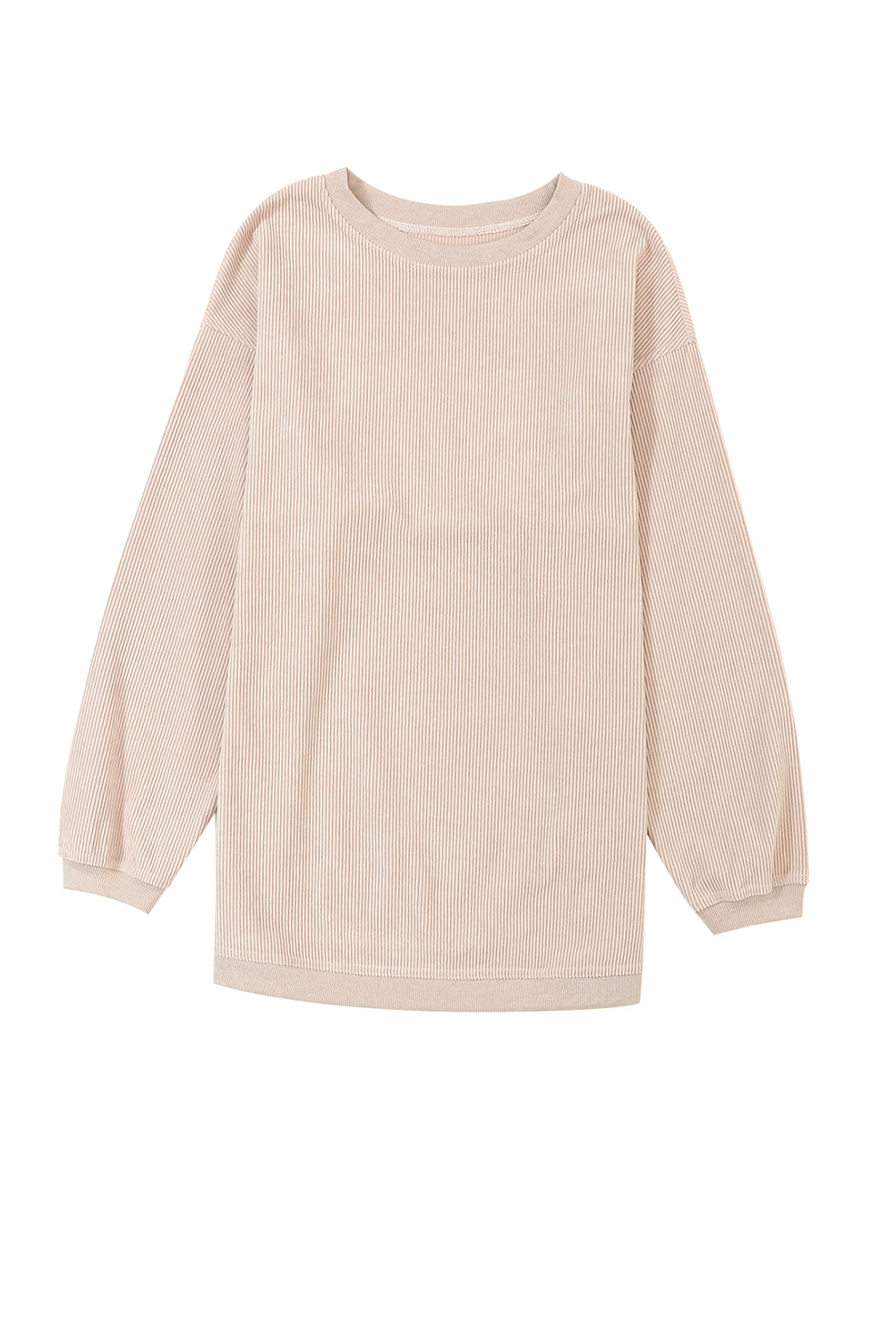 Apricot Ribbed Corduroy Oversized Sweatshirt-Great for Fall Outings