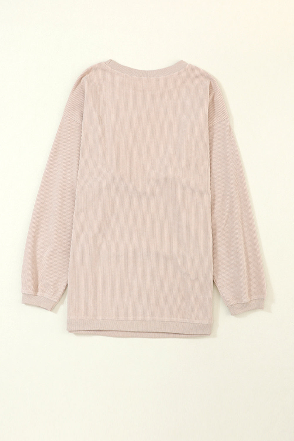 Apricot Ribbed Corduroy Oversized Sweatshirt-Great for Fall Outings