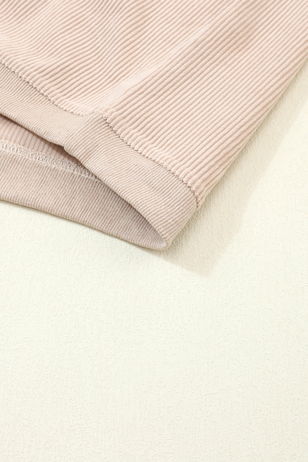 Apricot Ribbed Corduroy Oversized Sweatshirt-Great for Fall Outings